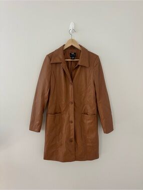 Urban Outfitters Brown Faux Leather Coat